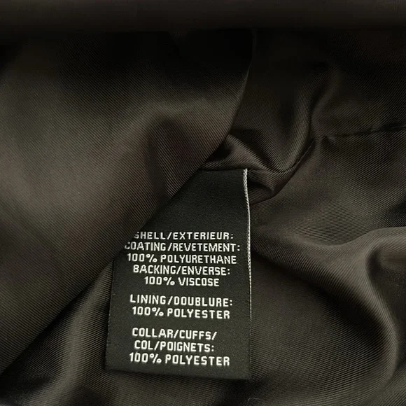 7 FOR ALL MANKIND vegan leather Patent Faux Fur Trimmed Trench Coat size M - Picture 10 of 11